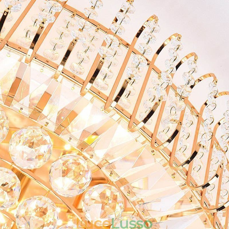 Plafoniera in cristallo rotonda a filo in stile europeo