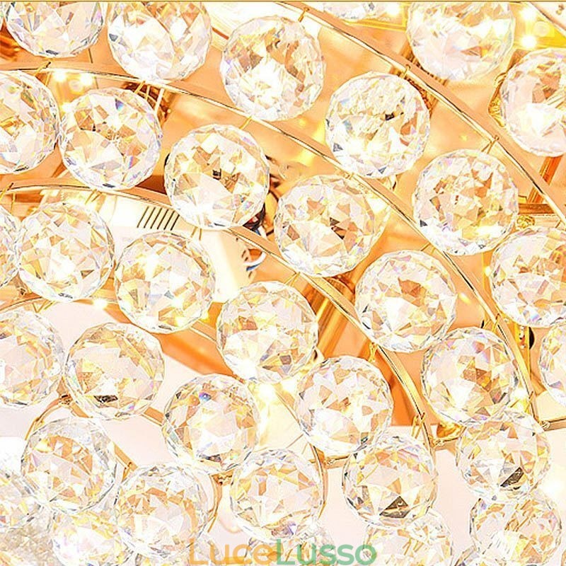 Plafoniera in cristallo rotonda a filo in stile europeo