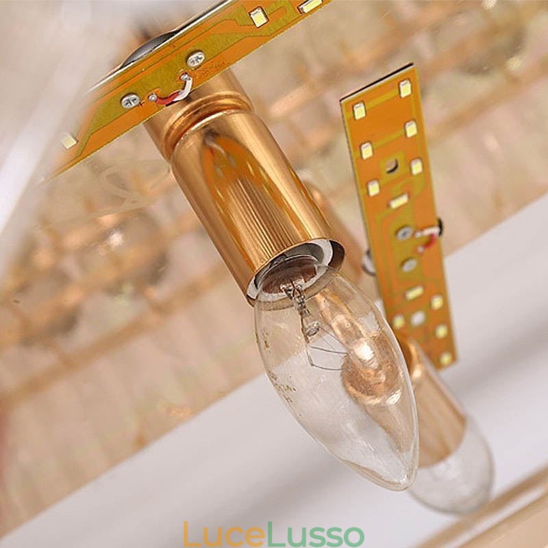 Plafoniera in cristallo rotonda a filo in stile europeo