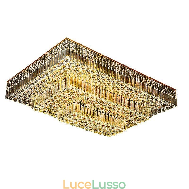 Lampadario moderno a tre livelli in cristallo a filo