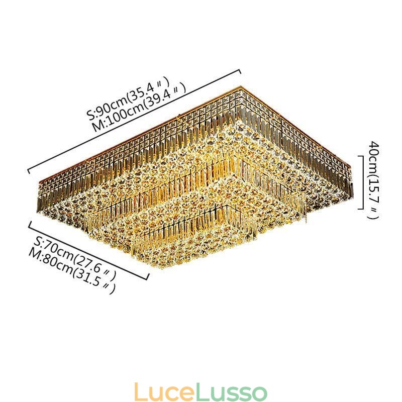 Lampadario moderno a tre livelli in cristallo a filo