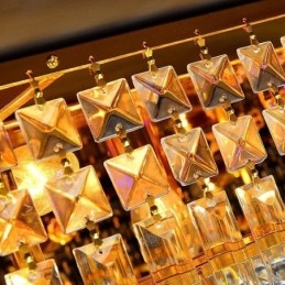 Lampadario moderno a tre livelli in cristallo a filo
