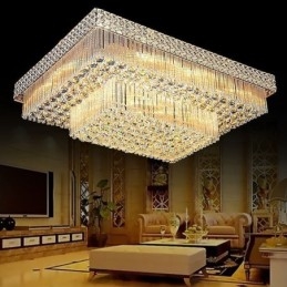 Lampadario di cristallo quadrato europeo a filo