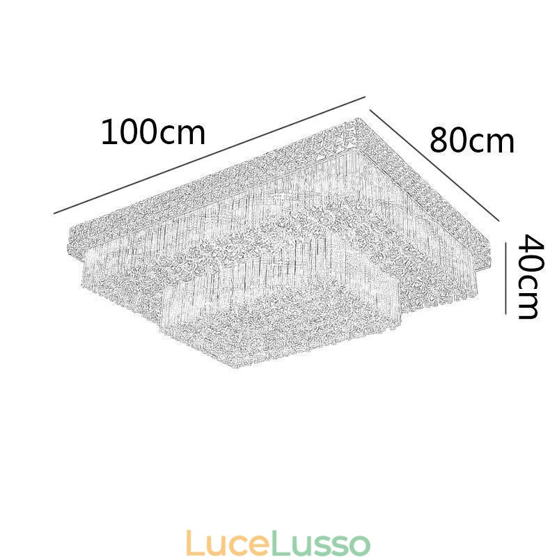 Lampadario di cristallo quadrato europeo a filo