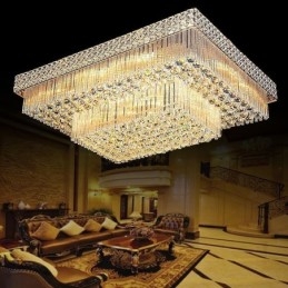 Lampadario di cristallo quadrato europeo a filo