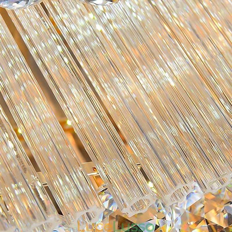 Lampadario di cristallo quadrato europeo a filo
