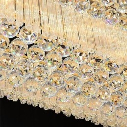 Lampadario di cristallo quadrato europeo a filo