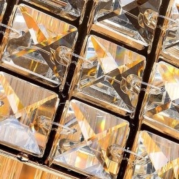Lampadario di cristallo quadrato europeo a filo