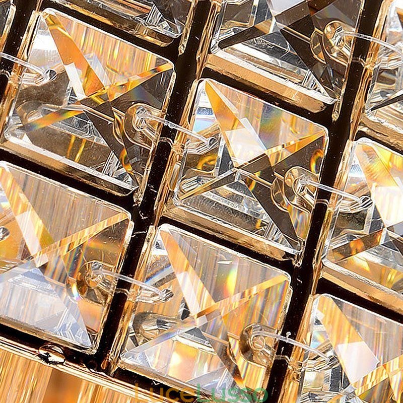 Lampadario di cristallo quadrato europeo a filo