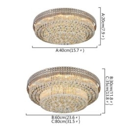 Lampadario moderno in cristallo rotondo montato a filo