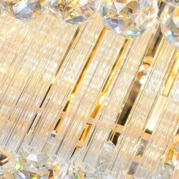 Lampadario moderno in cristallo rotondo montato a filo