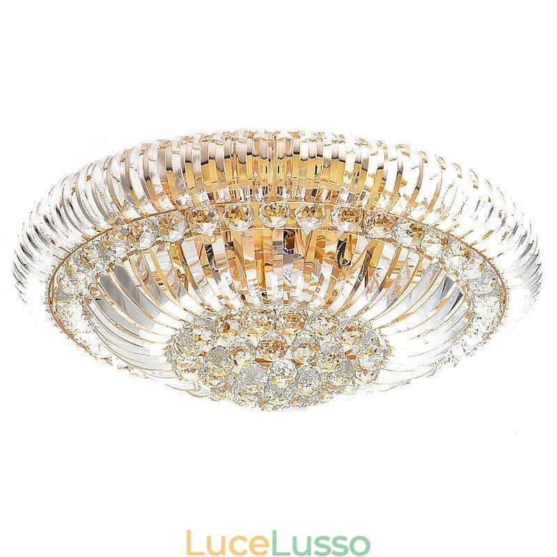 Moderna semplice illuminazione rotonda in cristallo montata a filo