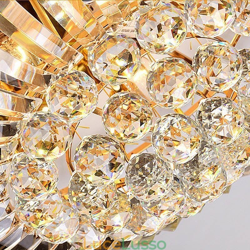 Moderna semplice illuminazione rotonda in cristallo montata a filo