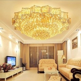 Elegante lampadario di cristallo rotondo a filo a forma di fiore