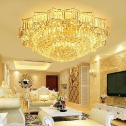 Elegante lampadario di cristallo rotondo a filo a forma di fiore