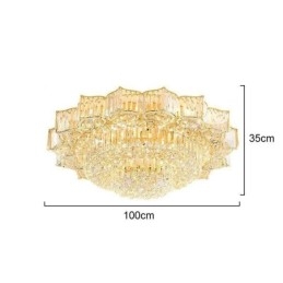 Elegante lampadario di cristallo rotondo a filo a forma di fiore