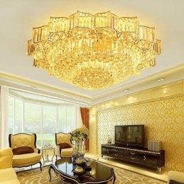 Elegante lampadario di cristallo rotondo a filo a forma di fiore