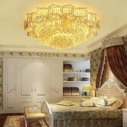 Elegante lampadario di cristallo rotondo a filo a forma di fiore