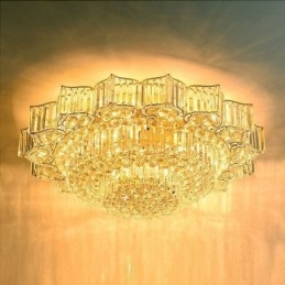Elegante lampadario di cristallo rotondo a filo a forma di fiore