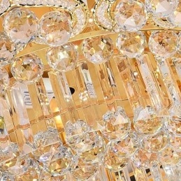 Elegante lampadario di cristallo rotondo a filo a forma di fiore