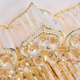 Elegante lampadario di cristallo rotondo a filo a forma di fiore