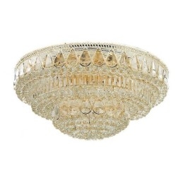 Lampada da soffitto in cristallo di lusso con montaggio a filo, luce rotonda