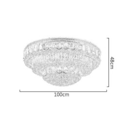Lampada da soffitto in cristallo di lusso con montaggio a filo, luce rotonda
