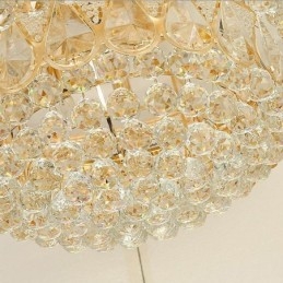 Lampada da soffitto in cristallo di lusso con montaggio a filo, luce rotonda