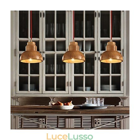 Lampadario Mini Stile Tradizionale Classico Legno Bambù Lampadario Mini Stile Tradizionale Classico Legno Bambù