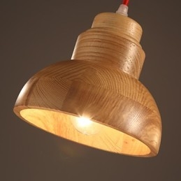 Lampadario Mini Stile Tradizionale Classico Legno Bambù