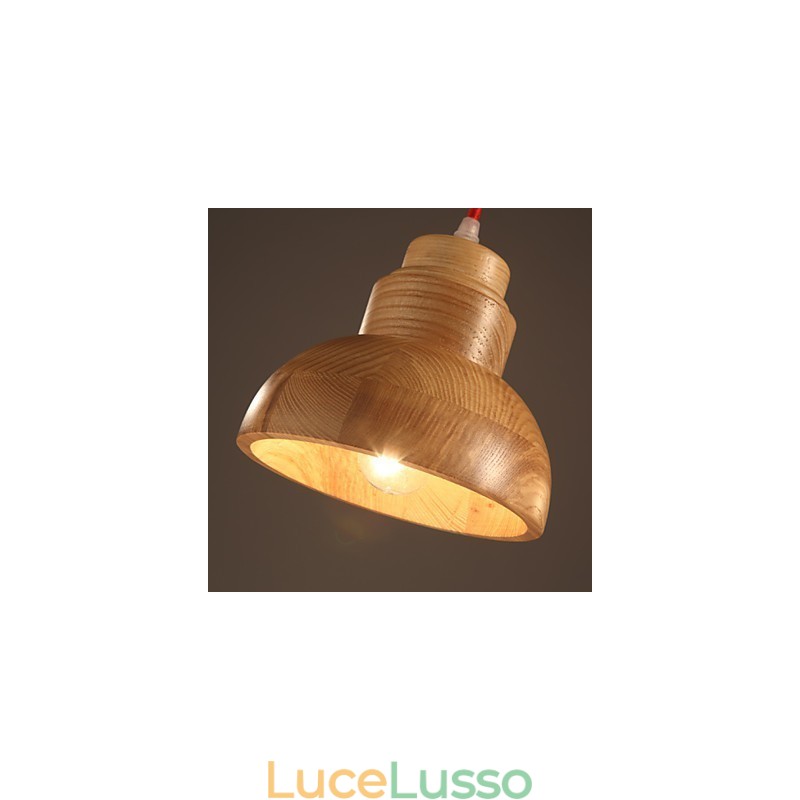 Lampadario Mini Stile Tradizionale Classico Legno Bambù