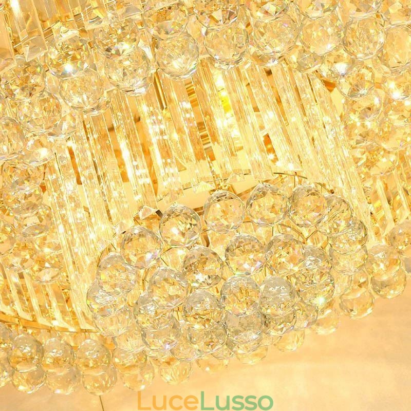 Plafoniera moderna semplice in cristallo a filo, illuminazione rotonda creativa