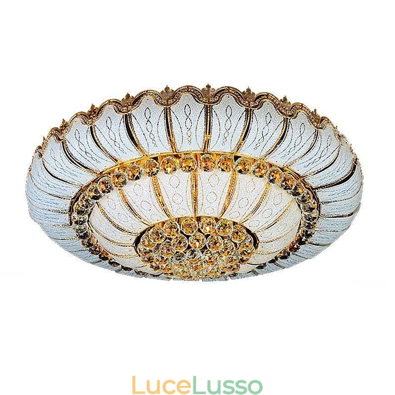 Lampada da soffitto in cristallo a filo semplice e contemporanea, rotonda