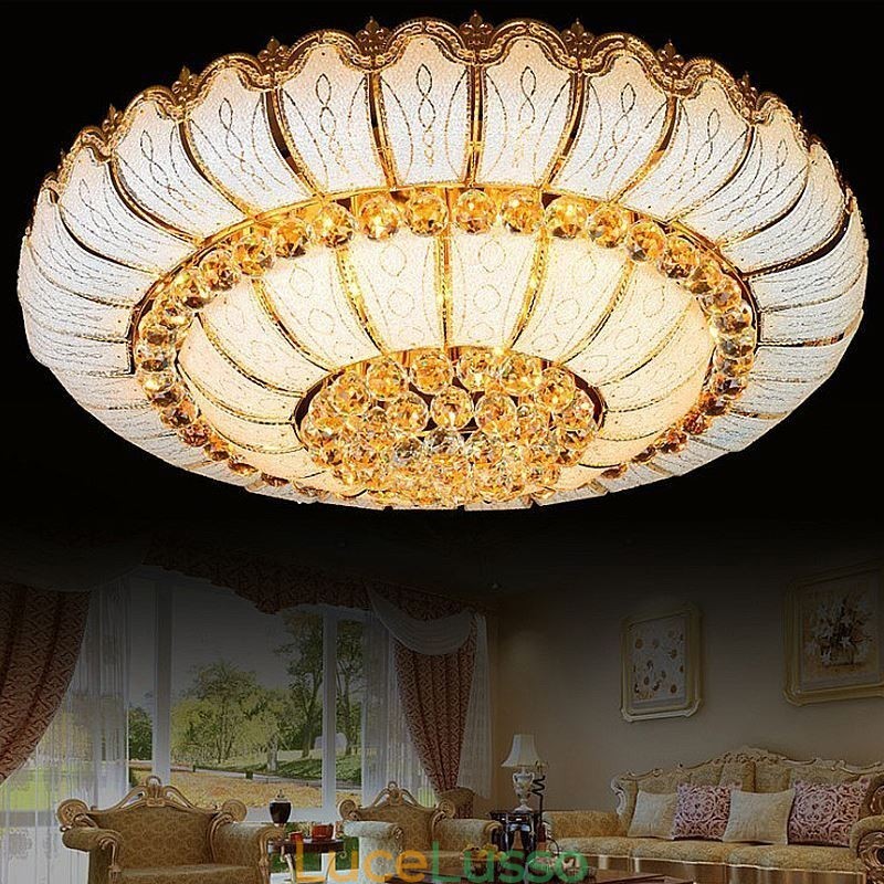 Lampada da soffitto in cristallo a filo semplice e contemporanea, rotonda