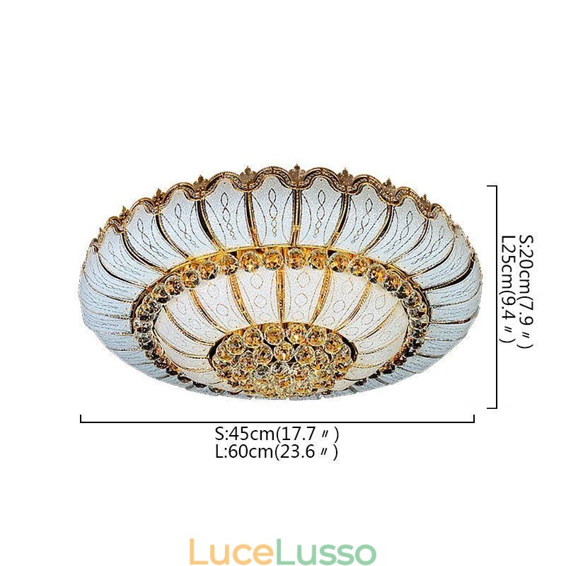 Lampada da soffitto in cristallo a filo semplice e contemporanea, rotonda
