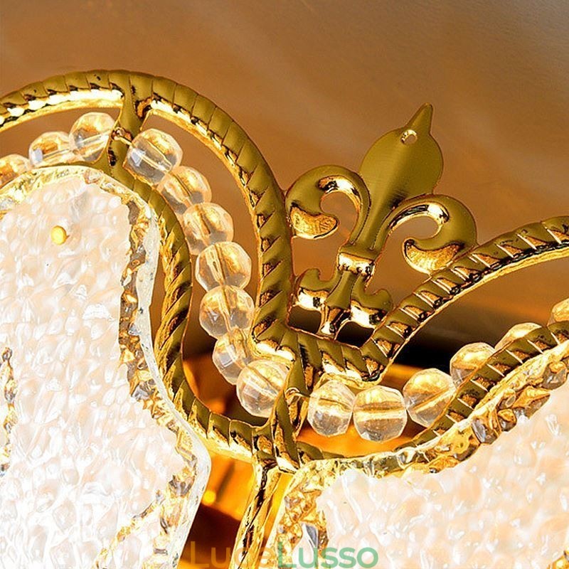 Lampada da soffitto in cristallo a filo semplice e contemporanea, rotonda