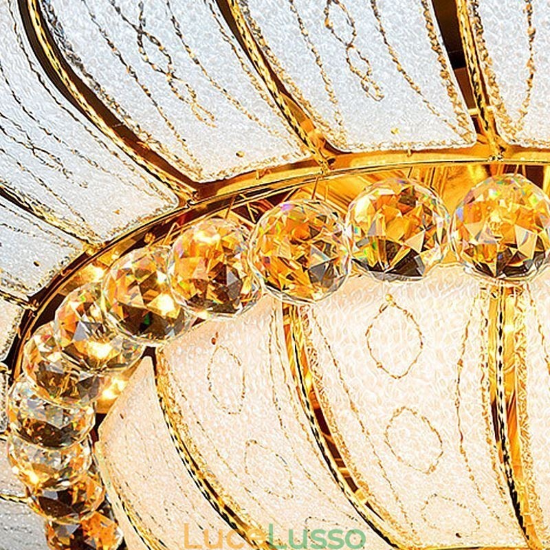 Lampada da soffitto in cristallo a filo semplice e contemporanea, rotonda