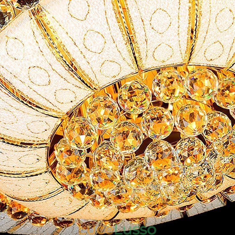 Lampada da soffitto in cristallo a filo semplice e contemporanea, rotonda