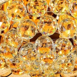 Lampada da soffitto in cristallo a filo semplice e contemporanea, rotonda
