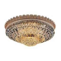Lampada da soffitto in cristallo di lusso, montaggio a filo, illuminazione rotonda