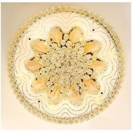 Graziosa plafoniera in cristallo dorato con luce a filo