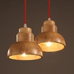 Lampadario Mini Stile Tradizionale Classico Legno Bambù