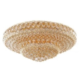 Lampada da soffitto in cristallo di lusso, rotonda europea, illuminazione a filo