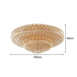 Lampada da soffitto in cristallo di lusso, rotonda europea, illuminazione a filo