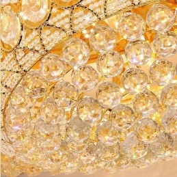 Lampada da soffitto in cristallo di lusso, rotonda europea, illuminazione a filo