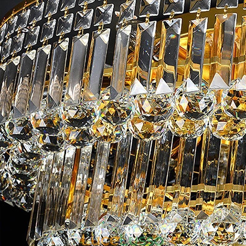Plafoniera in cristallo a filo, luce ovale europea