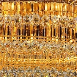 Plafoniera in cristallo a filo, luce ovale europea