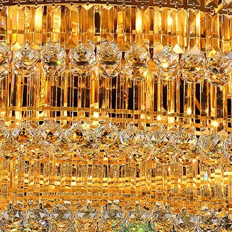 Plafoniera in cristallo a filo, luce ovale europea