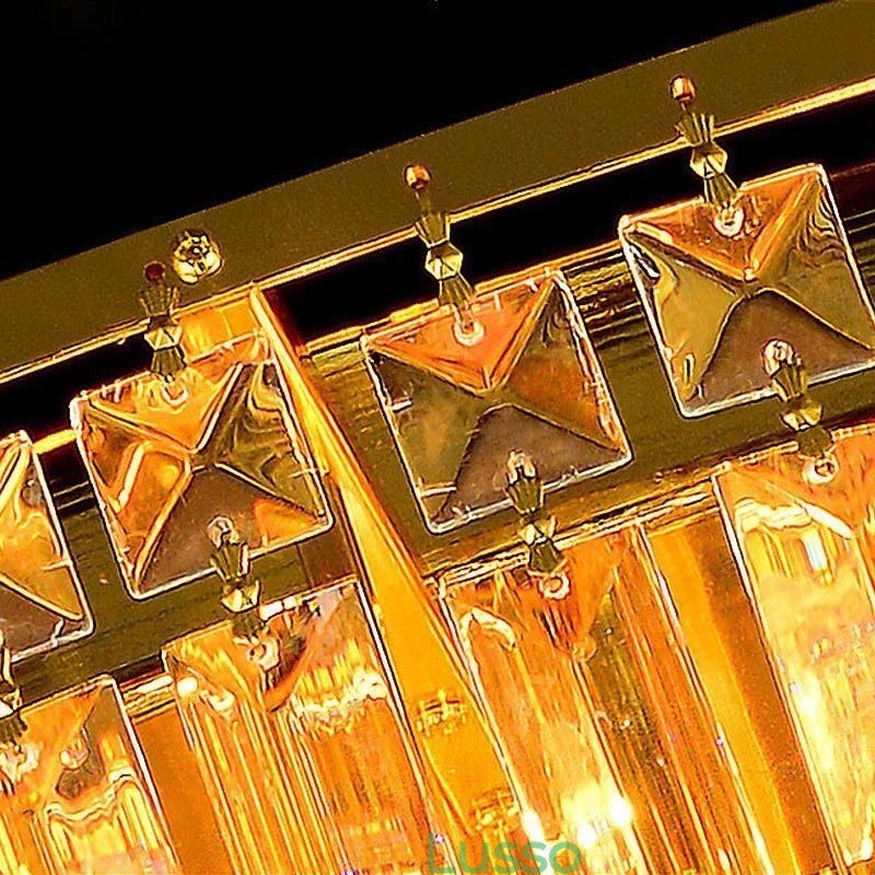 Plafoniera in cristallo a filo, illuminazione rotonda europea
