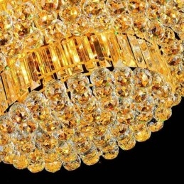 Plafoniera in cristallo a filo, illuminazione rotonda europea